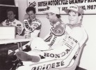 Niall Mackenzie finished fourth at the British Grand Prix in 1988 sitting here alongside the rostrum finishers.