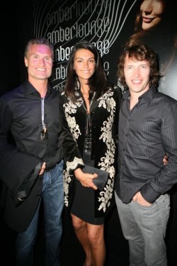 Replay Motorsport supporter David Coulthard arrives at Amber Lounge 2012 with wife Karen and James Blunt