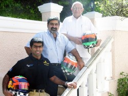 The 3 generations of Chandhok motorsport, Karun, father Vicky and grandfather Indu Chandhok. Our sincere thanks to www.indiancarsbikes.in for their permission to use this photograph