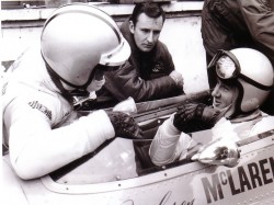 Phil with Bruce McLaren and Denny Hulme. Image Copyright Phil Kerr Collection. Click to enlarge